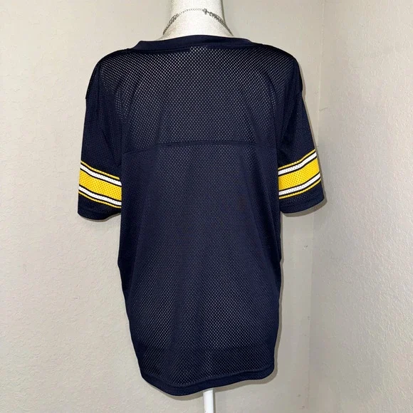 ProEdge Michigan Wolverines Jersey Women's Size XL Blue Mesh V-Neck Short Sleeve - Picture 3 of 9
